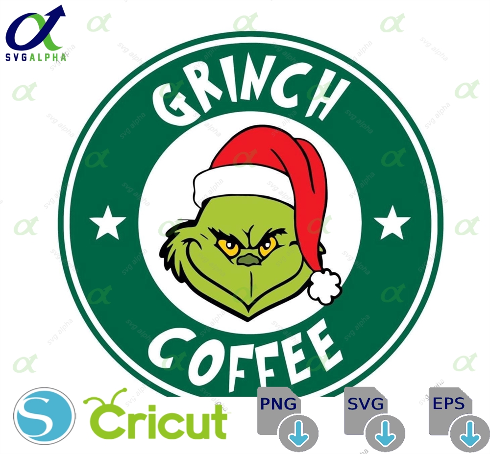 Grinch Coffee Logo Pngfunny Christmas Sbucks Parody Clipartholiday Digital Download